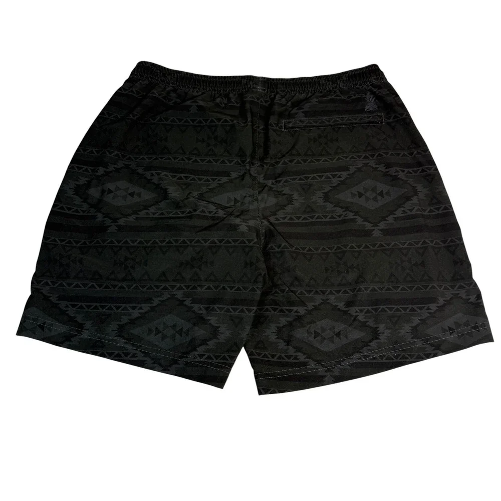 Chubbies Mens Black Aztec Geometric 7 Inch Inseam Swim Trunks Medium Compression